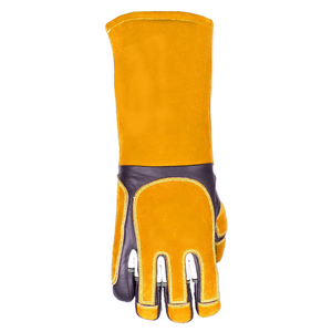 Guantes de Trabajo de Seguridad para Soldadura MIG de Cuero Vacuno de Manga Larga, Aislantes, Flexibles y de Alta Resistencia, en Oferta - Product Image 5