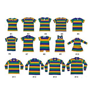 2024 new Mardi gras apparel <b>long</b> <b>sleeve</b> mardi gras <b>T</b>-<b>shirt</b> cotton adult and kids matching <b>shirt</b> <b>stripe</b> front Mardi gras outfit - Product Image 2