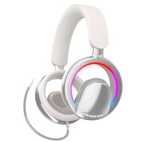 Auriculares Inalámbricos MS-B16 con Diseño Abierto, RGB LED, para Juegos, con Micrófono Desmontable, Controlador de 40 mm, para PC y Móviles, Sonido Estéreo