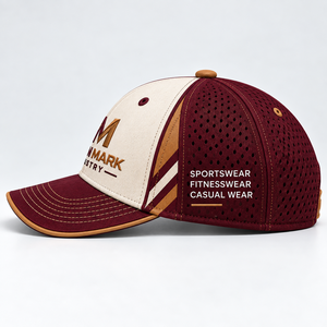<b>Iron</b> Mark Industry 6-Panel Baseball Cap Embroidered Logo Unisex Adjustable Canvas Jersey Terry 100% Cotton Maroon Beige Casual - Product Image 5