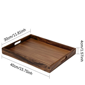 Bandeja de Desayuno de Madera Rústica con Diseño Floral, Hecha a Mano por Artesanos de Brownwood, con Asa y Acabado Cálido para Espacios Modernos - Product Image 3