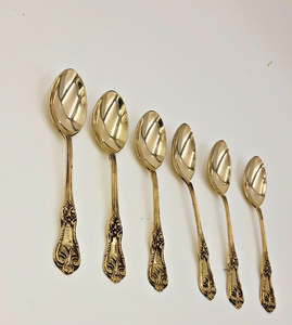 Juego de 6 cucharas de latón personalizadas, sostenibles, de alta calidad, cucharas de latón de venta caliente, precio al por mayor - Product Image 1