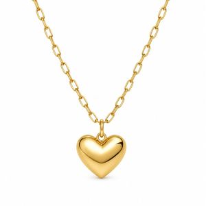 เครื่องประดับกันน้ำและไม่หมอง 14K PVD ทองคำ สร้อยคอรูปหัวใจพอง  ทำจากสแตนเลสสตีลสำหรับผู้หญิง - Product Image 4