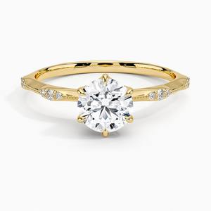 Anillo de Oro Clásico para Novia con Diamante Brillante en el Centro, Joyería de Compromiso y Boda para Mujer, Regalo de Lujo - Product Image 3