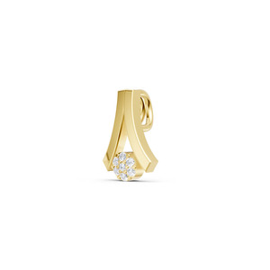 Colgante de Diamantes en Oro Amarillo, Corte Brillante Redondo, Diseño Minimalista, Joyería para Mujer, Uso Diario - Product Image 3