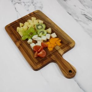 Acacia Wood Chopping Board Rectangle Shape With Handle For <b>Kitchen</b> Use Cheese Board Gift Set Use Cheese Board Gift Set - Product Image 1