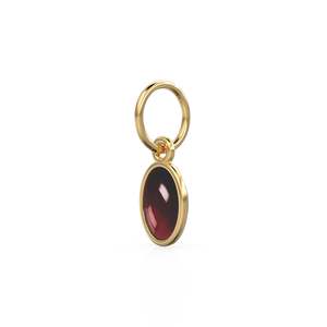 Colgante de Oro Sólido con Cabujón Ovalado de Granate Rojo Auténtico / Colgante de Oro Hecho a Mano con Gema Roja / 1 Pieza de Oro Amarillo Sólido de 14k para Joyería - Product Image 6
