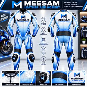 Traje de Motociclismo de Cuero Genuino para Hombre, Protección Completa del Cuerpo, Transpirable y Perforado - Product Image 1