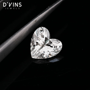 D'vins Jewels Diamant de laboratoire en forme de cœur, couleur D E F G H, clarté VVS VS, 3EX HPHT, cultivé à Surat, pour la fabrication de bijoux - Product Image 1