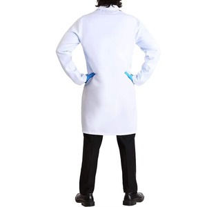 Blouse de laboratoire unisexe blanche en tissu tissé coton-polyester, avec détection d'aiguilles et thermocollage sans couture, pour usage médical, scientifique et hospitalier - Product Image 4
