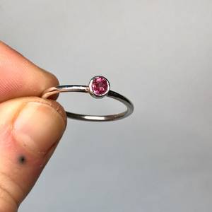 Bague en tourmaline rose facettée certifiée IGI, or 14 carats, argent sterling 925, bijoux de luxe haut de gamme, pierre de naissance d'octobre, cadeau pour femme - Product Image 6