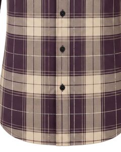 Camisa de Franela de Algodón a Cuadros Morada y Beige para Hombre, Manga Larga, con Botones, Estilo Casual y Formal, para Oficina, Personalizable - Product Image 5