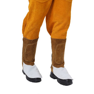 Bottes de soudeur en cuir de vachette robustes, couvre-chaussures résistants à l'abrasion, protège-tibias pour les soudeurs de la construction, vêtements de sécurité thermique - Product Image 5