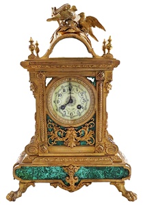 Horloge de bureau et de table silencieuse en malachite verte, élégance intemporelle, accent parfait pour la maison, accessoire de bureau - Product Image 6