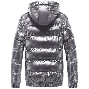Veste matelassée réversible imperméable à capuche pour homme, avec logo imprimé sur le devant, personnalisable en gros, OEM, multi-poches, hiver - Product Image 6