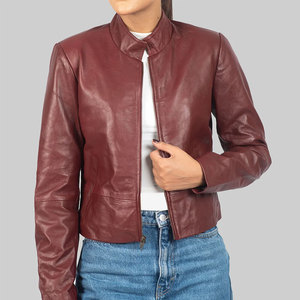 Chaquetas de Cuero 100% con Diseño Completo para Invierno, Chaqueta de Cuero Genuino de Oveja para Mujer, Venta al Por Mayor - Product Image 1