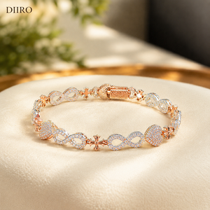 <b>Bracelets</b> 925 Sterling <b>Silver</b> Hip Hop Jewelry GRA Certified VVS1 Moissanite Round Brilliant Cut Diamond Unisex Jewelry - Product Image 3