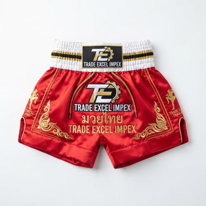 Shorts de boxe Muay Thai personnalisés de haute qualité, 100% polyester, séchage rapide, respirant, confortable, taille élastique, best-seller - Product Image 1
