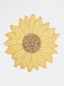 Premium Sunflower Shaped <b>Beaded</b> <b>Placemat</b> Handmade Table Centerpiece Decorative Dining And Home Accent - Product Image 2