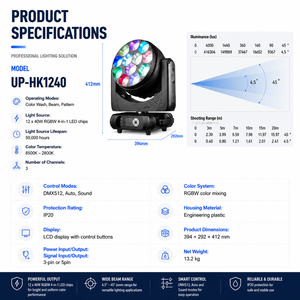 ไฟหัวเคลื่อนที่ <span class=keywords><strong>Osram</strong></span> 600w LED พร้อมปริซึม สำหรับเช่าใช้งานบนเวทีคอนเสิร์ต ทำงานเงียบ - Product Image 2