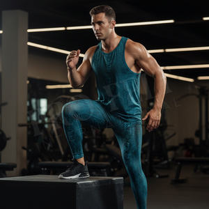 Polyester Spandex High Quality Material Custom Texture Printed Comfortable Elastic Waist Workout Yoga Jogging Legging Pants - Product Image 3