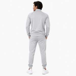 Conjunto Deportivo Gris para Hombre, Chaqueta Deportiva con Cierre Completo y Pantalones Jogger, Logotipo Personalizado, Ropa Deportiva para Gimnasio - Product Image 2