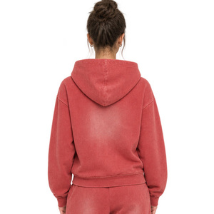 Ensemble de survêtement vintage personnalisé pour femme, effet délavé, respirant, sweat-shirt et pantalon de jogging de qualité supérieure, streetwear décontracté - Product Image 5