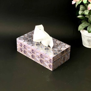 Caja multifuncional de madera impresa para pañuelos y servilletas, solución decorativa de almacenamiento para mesas de hogar, hotel, cafetería y restaurante. - Product Image 1