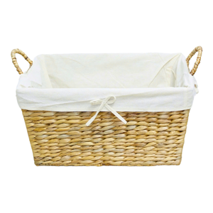 Cesta de Almacenamiento Artesanal de Jacinto de Agua con Marco Metálico para Estantes o Armarios, Decoración del Hogar Vietnamita - Product Image 1