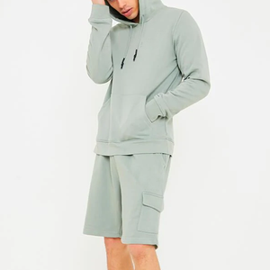 Ensemble de survêtement de luxe personnalisé pour homme en molleton technique, short et sweat à capuche décontractés en molleton bouclette 100 % coton de haute qualité - Product Image 2