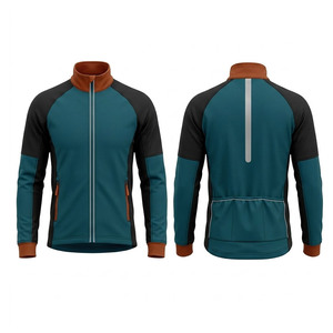 Veste de cyclisme haut de gamme avec fermeture éclair intégrale, design léger, tissu coupe-vent, détails réfléchissants et coupe confortable - Product Image 1