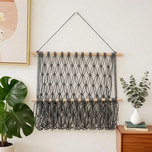 <b>Decorative</b> Macrame Wall Hanging Shelf Toy Organizer Shelf For Kids Room To Keep Toys Neat And Accessible Wholesale From India - Product Image 4