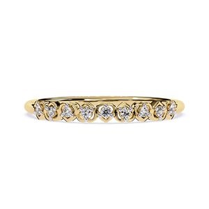 แหวนเพชรทรงกลมแบบเรียงซ้อนสำหรับผู้หญิง ทองคำแท้ 14k เหมาะสำหรับเป็นของขวัญในโอกาสหมั้น วันครบรอบแต่งงาน - Product Image 1