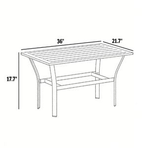 Tavolo da Pranzo Rettangolare Nero per Terrazza e Giardino - Product Image 6