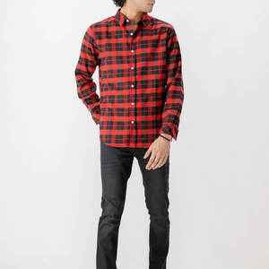 Chemise en flanelle décontractée en coton doux avec tissu brossé, texture chaude et fermeture boutonnée - Product Image 4