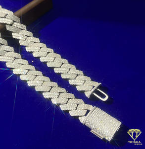 สร้อยคอเงินแท้ 925 ประดับเพชรโมอิสซาไนต์แบบ Iced Out Cuban Link สไตล์ฮิปฮอป เครื่องประดับแฟชั่นสุดหรูสำหรับผู้ชายและผู้หญิง - Product Image 3