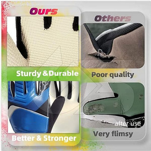 Gants de gardien de but en cuir légers et robustes pour l'extérieur, imperméables, avec sangle de poignet réglable, vente en gros, faible MOQ - Product Image 3