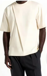 Parche bordado camiseta en blanco lavado ácido camiseta hombres - Product Image 4