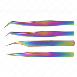 Multi Color Stainless Steel Eyelash Extension Tweezers Precision Pointed Tip Lash Applicator <b>Tool</b> Custom Private Label - Product Image 2