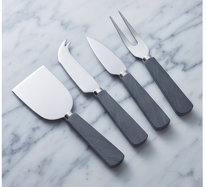 Stainless Steel Cheese Knife Set With Textured Black Handle Cheese <b>Tools</b> For Serving And Cutting Cheese Outdoor Picnic Use - Product Image 3