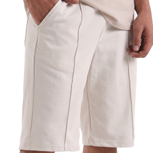 Pantalones Cortos Bermuda de Algodón de Color Sólido para Hombre, Cintura Media Elástica, Ropa Casual con Bolsillos, Tejido Transpirable - Product Image 2