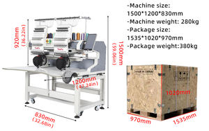 Máquina <span class=keywords><strong>de</strong></span> Bordar Comercial Automática <span class=keywords><strong>de</strong></span> 2 Cabezales Multifuncional <span class=keywords><strong>de</strong></span> 12/15 Agujas para Ropa Musulmana Nigeriana 500*400mm - Product Image 2