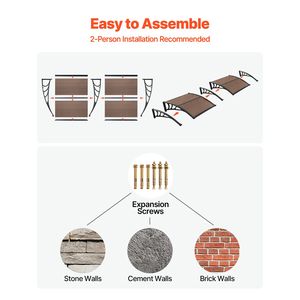 Tende da Sole per Porte e Finestre Esterne 38 X 78 Pollici con Staffa di Drenaggio in Metallo, Protezione da Pioggia, Neve e Sole - Product Image 5