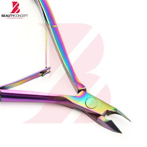 Coupe-cuticules en acier inoxydable tendance, revêtement couleur arc-en-ciel, bord tranchant, résistant à la rouille, poignée ergonomique pour professionnels - Product Image 5