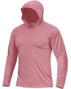 เสื้อกันแดดสำหรับผู้ชายสำหรับตกปลา UPF 50+ มีฮู้ด แห้งเร็ว ระบายอากาศได้ดี เนื้อผ้าเย็นสบาย พร้อมช่องสำหรับนิ้วโป้ง - Product Image 1