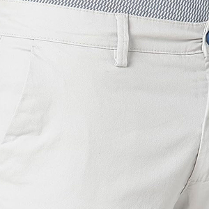 <b>Men's</b> <b>White</b> Cotton Oxford Casual Pants Straight Fit Mid Waist Button Fly Lightweight Summer Wear - Product Image 4
