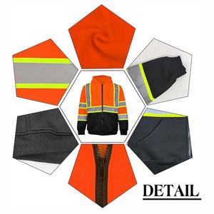High Visibility Safety Jacket Inner Fleece <b>Waterproof</b> Outer Shell Reflective Workwear All Season Protection Construction Gear - Product Image 3