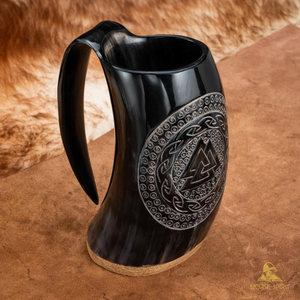 Carved Viking Drinking Horn Mug Handmade Vintage and Unique - Product Image 6