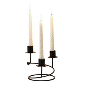 Wholesale Modern Matte Black Metal Candlestick Holders Set of 3 Tall Slim Taper Candle Stands For Wedding Centerpiece Parties - Product Image 2