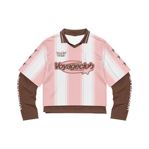 Premium Polyester Spandex <b>Double</b> <b>Layer</b> <b>Shirt</b> Pink <b>White</b> Panel Design Sublimation Custom Logo <b>Double</b> <b>Layer</b> Stylish <b>T</b>-<b>shirt</b> Men's - Product Image 1